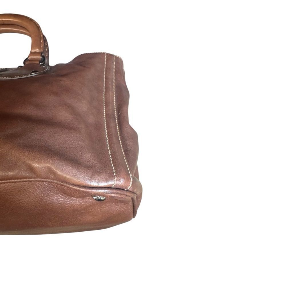 PRADA Nocciolo Brown Soft Calfskin Leather Large Satchel Tote Bag Auth - Picture 8 of 16